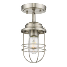 Golden 9808-SF PW - Golden Lighting Seaport 1-light Semi-Flush Mount in Pewter